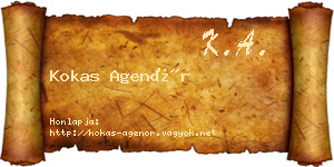 Kokas Agenór névjegykártya